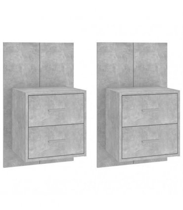 vidaXL Wall-mounted Bedside Cabinets 2 pcs Concrete Grey — V0672029686