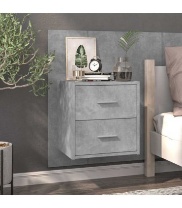vidaXL Wall-mounted Bedside Cabinets 2 pcs Concrete Grey — V0672029686
