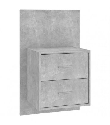 vidaXL Wall-mounted Bedside Cabinets 2 pcs Concrete Grey — V0672029686