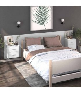 vidaXL Wall-mounted Bedside Cabinets 2 pcs White — V0672029688