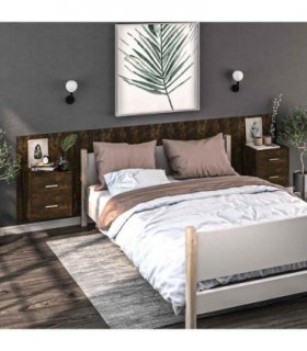 vidaXL Wall-mounted Bedside Cabinets 2 pcs Smoked Oak — V0672029690