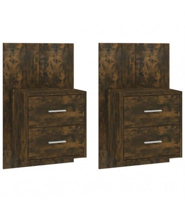 vidaXL Wall-mounted Bedside Cabinets 2 pcs Smoked Oak — V0672029690