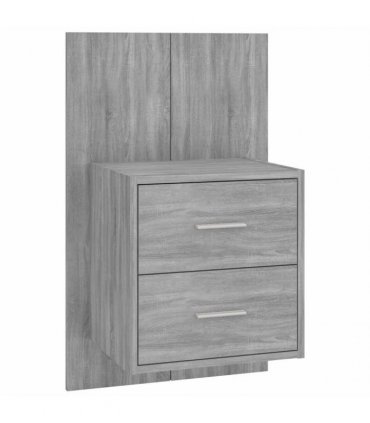 vidaXL Wall-mounted Bedside Cabinets 2 pcs Grey Sonoma — V0672029693