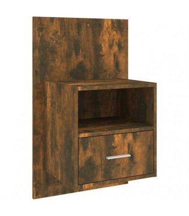 vidaXL Wall-mounted Bedside Cabinet Smoked Oak — V0672029697