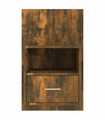 vidaXL Wall-mounted Bedside Cabinet Smoked Oak — V0672029697