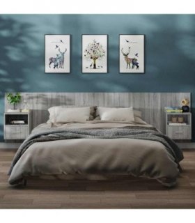 vidaXL Wall-mounted Bedside Cabinets 2 pcs Grey Sonoma — V0672029698