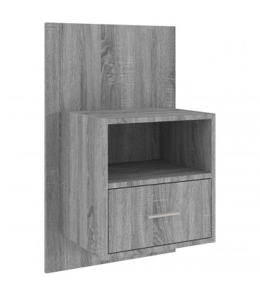 vidaXL Wall-mounted Bedside Cabinets 2 pcs Grey Sonoma — V0672029698