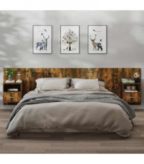 vidaXL Wall-mounted Bedside Cabinets 2 pcs Smoked Oak — V0672029699