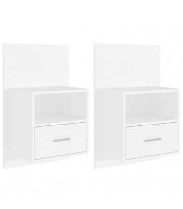 vidaXL Wall-mounted Bedside Cabinets 2 pcs White — V0672029702
