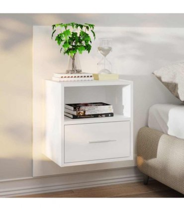 vidaXL Wall-mounted Bedside Cabinets 2 pcs White — V0672029702
