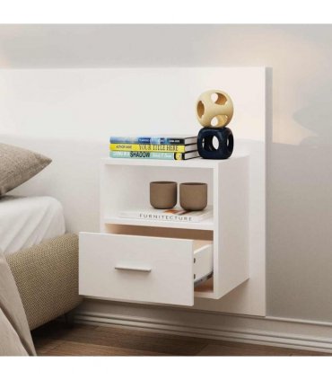 vidaXL Wall-mounted Bedside Cabinets 2 pcs White — V0672029702