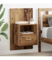vidaXL Bedside Cabinet 2 pcs Old Wood 50 x 32.5 x 80cm Engineered Wood — V0672029704