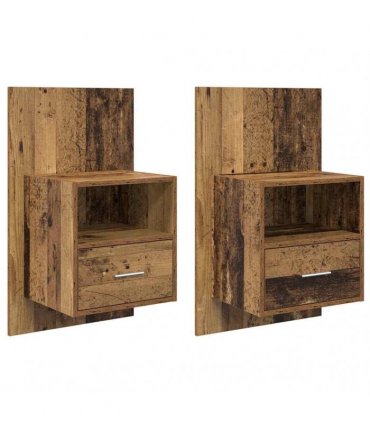 vidaXL Bedside Cabinet 2 pcs Old Wood 50 x 32.5 x 80cm Engineered Wood — V0672029704