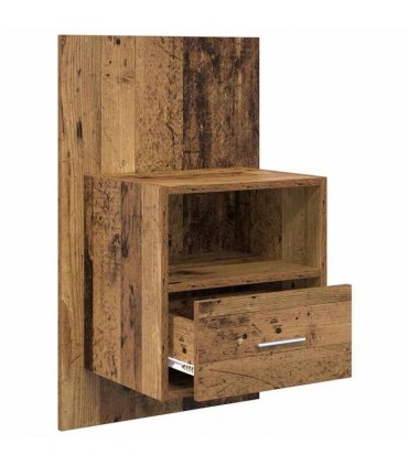 vidaXL Bedside Cabinet 2 pcs Old Wood 50 x 32.5 x 80cm Engineered Wood — V0672029704