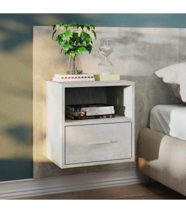 vidaXL Wall-mounted Bedside Cabinets 2 pcs Concrete Grey — V0672029705