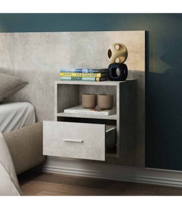 vidaXL Wall-mounted Bedside Cabinets 2 pcs Concrete Grey — V0672029705