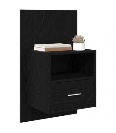 vidaXL Bedside Cabinet with Drawer 2 pcs Black Oak 50 x 32.5 x 80cm — V0672029707