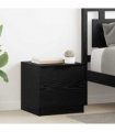 vidaXL Bed Cabinet 2 pcs Black Oak 40 x 39 x 40cm Engineered Wood
