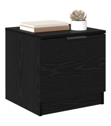 vidaXL Bed Cabinet 2 pcs Black Oak 40 x 39 x 40cm Engineered Wood