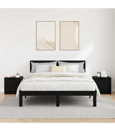 vidaXL Bed Cabinet 2 pcs Black Oak 40 x 39 x 40cm Engineered Wood