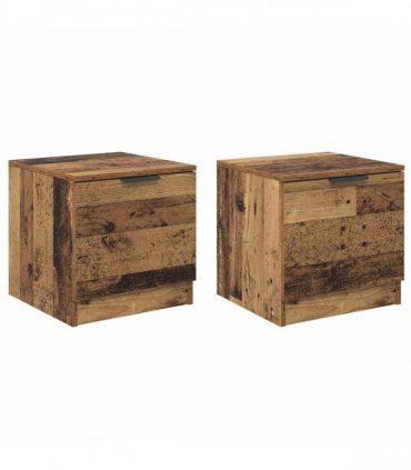 vidaXL Bed Cabinet 2 pcs Old Wood 40 x 39 x 40cm Engineered Wood