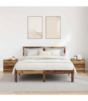 vidaXL Bed Cabinet 2 pcs Old Wood 40 x 39 x 40cm Engineered Wood