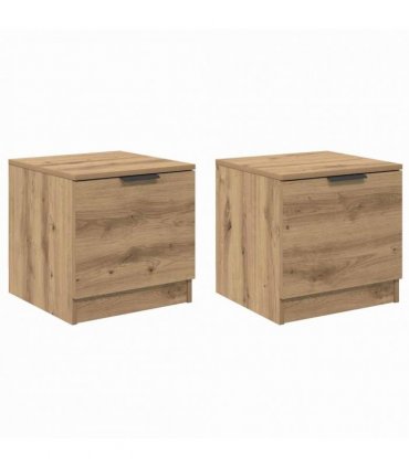 vidaXL Bed Cabinet 2 pcs Artisan Oak 40 x 39 x 40cm Engineered Wood