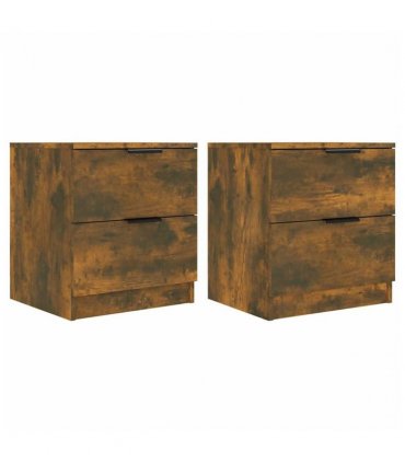 vidaXL Bedside Cabinets 2 pcs Smoked Oak Engineered Wood