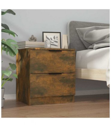 vidaXL Bedside Cabinets 2 pcs Smoked Oak Engineered Wood