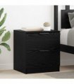 vidaXL Bedside Cabinet 2 pcs Black Oak 45 x 39 x 50cm Engineered Wood