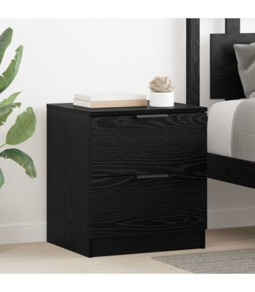 vidaXL Bedside Cabinet 2 pcs Black Oak 45 x 39 x 50cm Engineered Wood