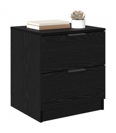 vidaXL Bedside Cabinet 2 pcs Black Oak 45 x 39 x 50cm Engineered Wood