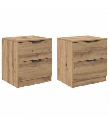 vidaXL Bedside Cabinet with Drawer 2 pcs Artisan Oak 45 x 39 x 50cm