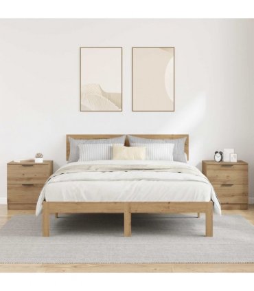 vidaXL Bedside Cabinet with Drawer 2 pcs Artisan Oak 45 x 39 x 50cm