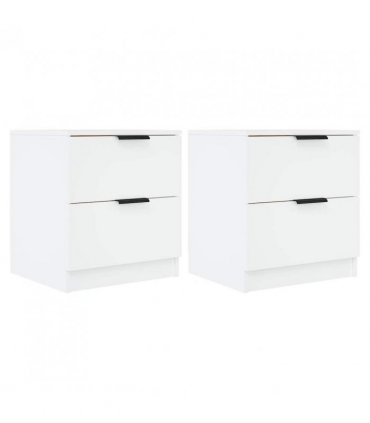 vidaXL Bedside Cabinets 2 pcs White Engineered Wood