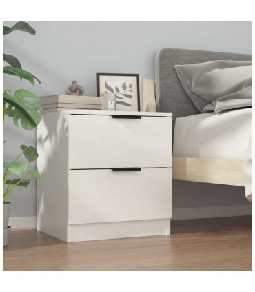 vidaXL Bedside Cabinets 2 pcs White Engineered Wood