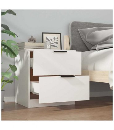 vidaXL Bedside Cabinets 2 pcs White Engineered Wood