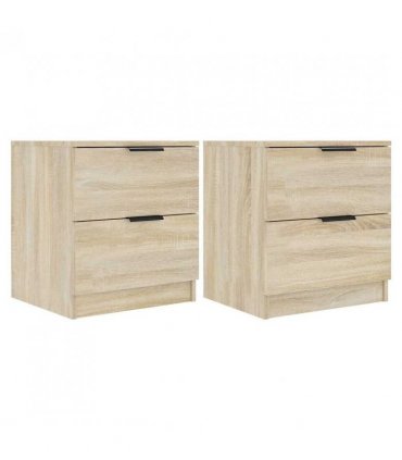 vidaXL Bedside Cabinets 2 pcs Sonoma Oak Engineered Wood