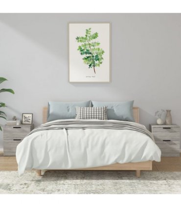 vidaXL Bedside Cabinets 2 pcs Grey Sonoma Engineered Wood
