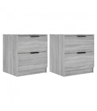 vidaXL Bedside Cabinets 2 pcs Grey Sonoma Engineered Wood