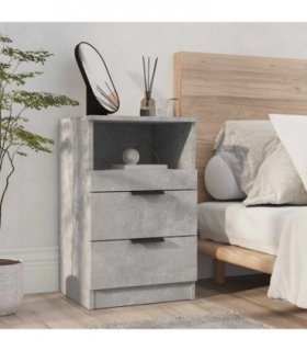 vidaXL Bedside Cabinet Concrete Grey Engineered Wood