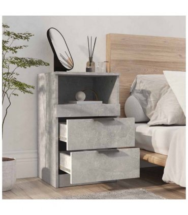 vidaXL Bedside Cabinet Concrete Grey Engineered Wood