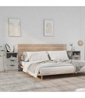 vidaXL Bedside Cabinets 2 pcs Concrete Grey Engineered Wood — V0672029745