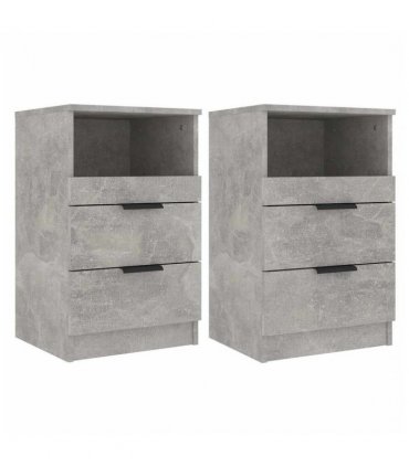 vidaXL Bedside Cabinets 2 pcs Concrete Grey Engineered Wood — V0672029745