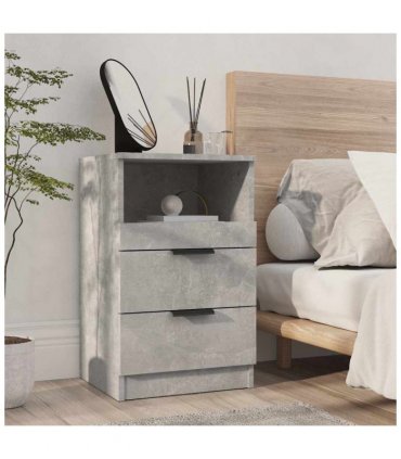 vidaXL Bedside Cabinets 2 pcs Concrete Grey Engineered Wood — V0672029745