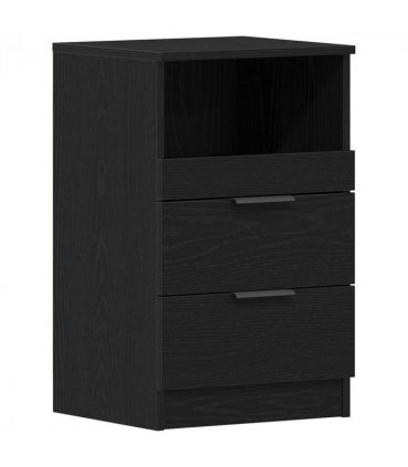 vidaXL Bedside Cabinet Black Oak 40 x 35 x 65 cm Engineered Wood — V0672029747