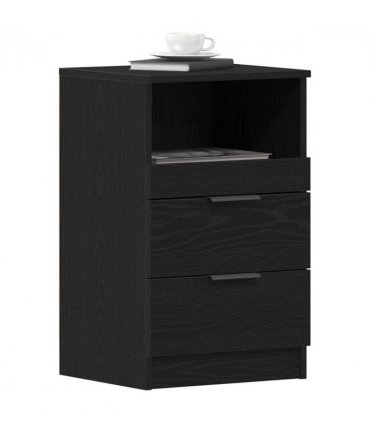 vidaXL Bedside Cabinet Black Oak 40 x 35 x 65 cm Engineered Wood — V0672029747