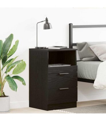 vidaXL Bedside Cabinet Black Oak 40 x 35 x 65 cm Engineered Wood — V0672029747