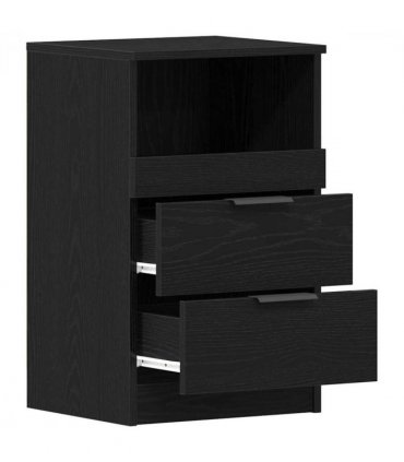 vidaXL Bedside Cabinet Black Oak 40 x 35 x 65 cm Engineered Wood — V0672029747