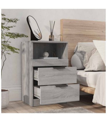 vidaXL Bedside Cabinet Grey Sonoma Engineered Wood